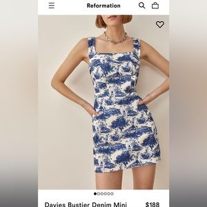 Reformation Davies denim mini dress